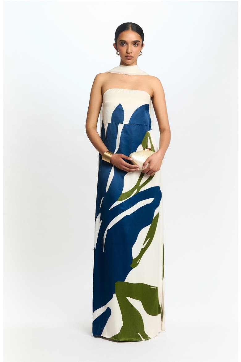 Strapless Shawl Dress Lilo in Fsc Viscose, Alternate, color, Lilo Navy