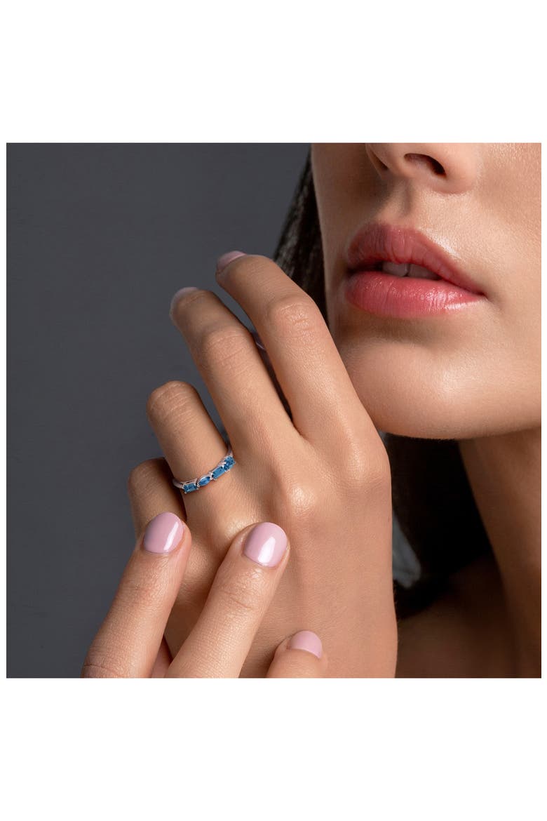 Multi-Shaped London Blue Topaz Band Ring, Alternate, color, BLUE