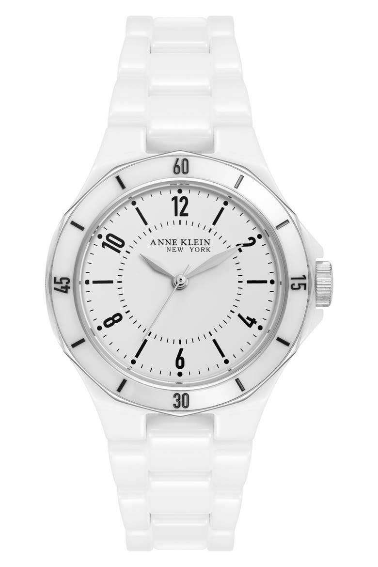 Two-Tone Bracelet Watch, 35mm, Main, color, WHITE