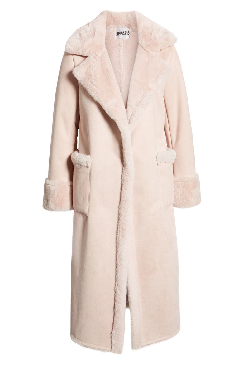 Pauline Faux Fur Coat, Alternate, color, BLUSH