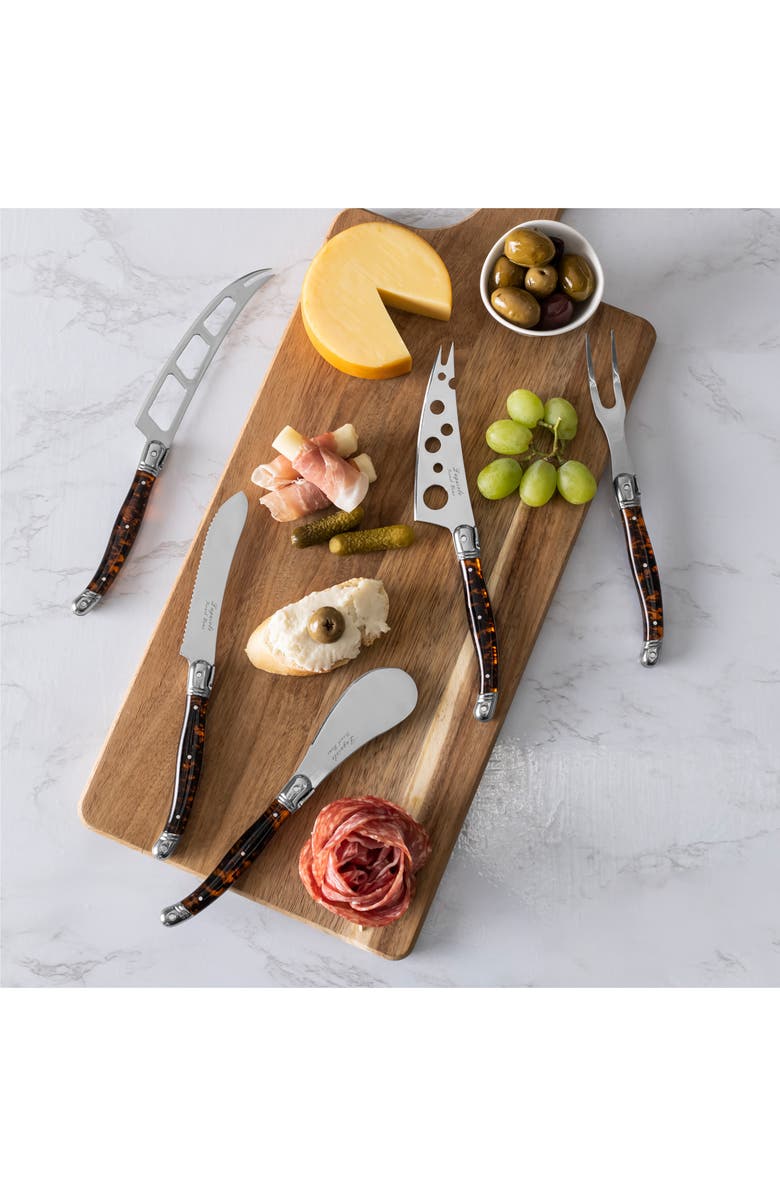 FRENCH HOME Artisan 5-Piece Assorted Laguiole Cheese Knives, Alternate, color, Tortoise Shell
