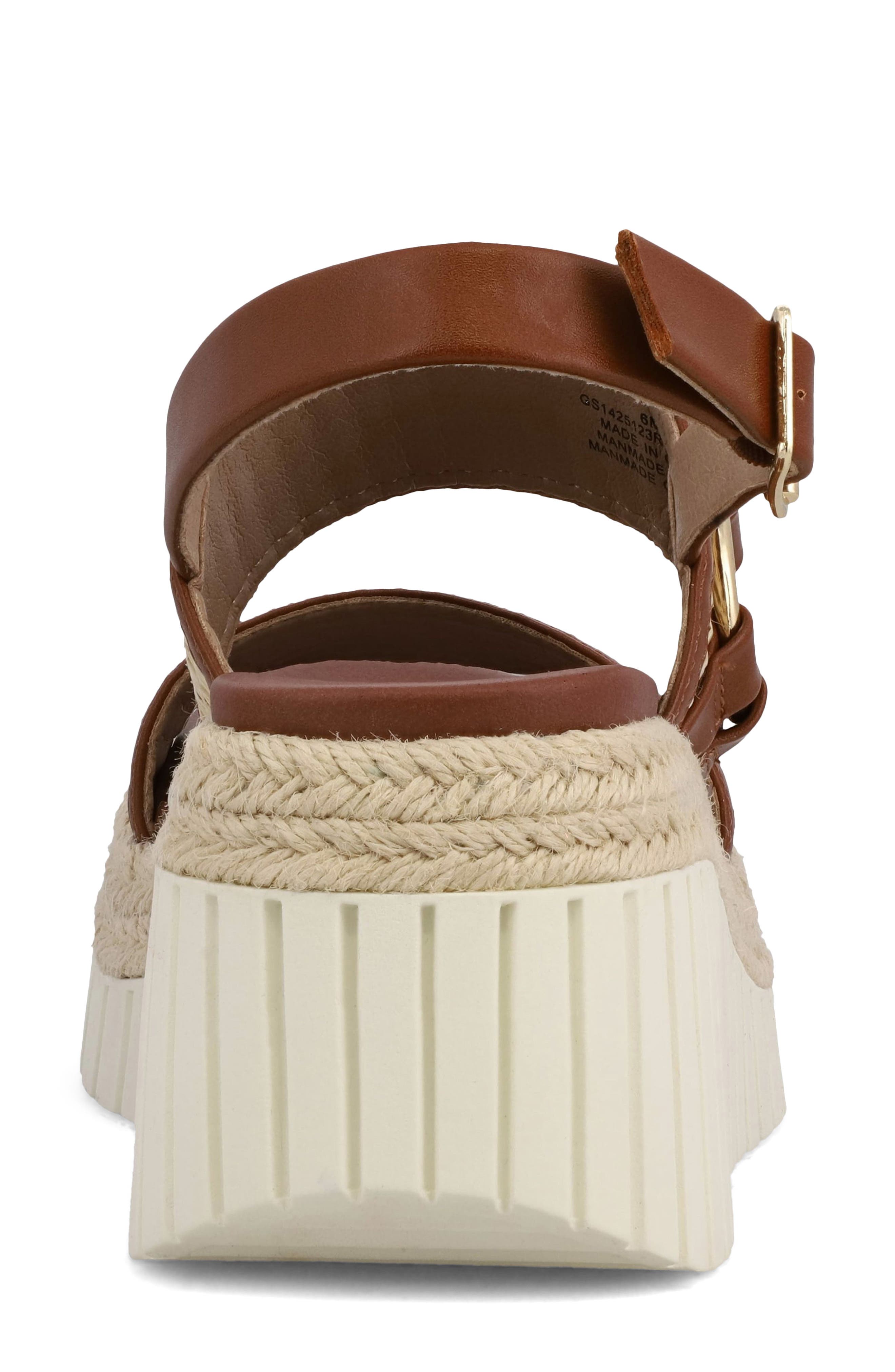 MIA Raffia Platform Slingback Sandal, Alternate, color, Natural/ Cognac