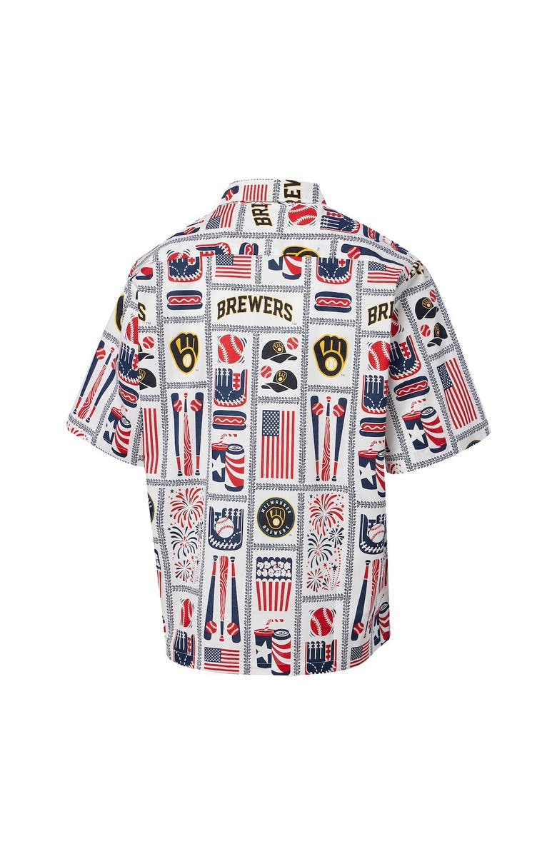 Reyn Spooner Men's Reyn Spooner White Milwaukee Brewers Americana Button-Up Shirt, Alternate, color, White