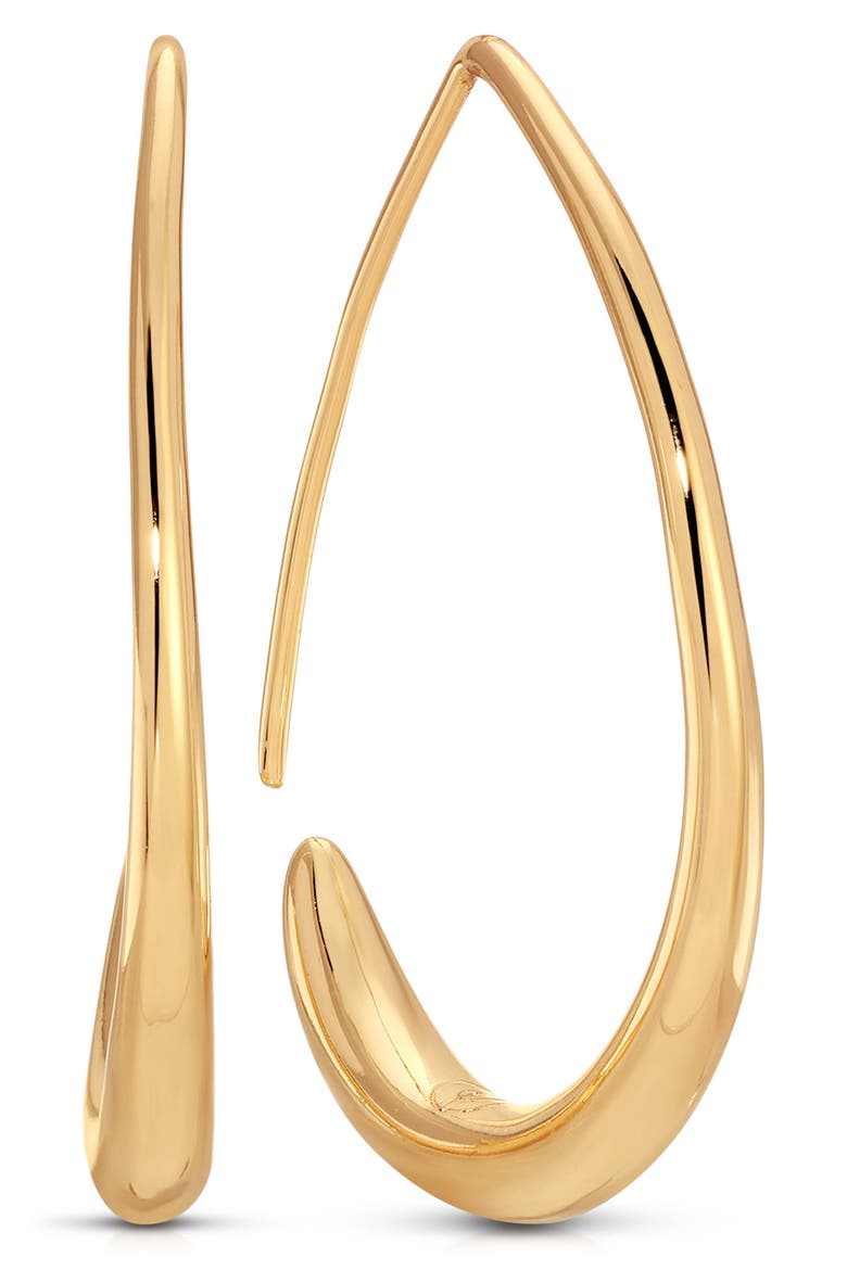 Simple Threader Hoop Earrings, Main, color, GOLD