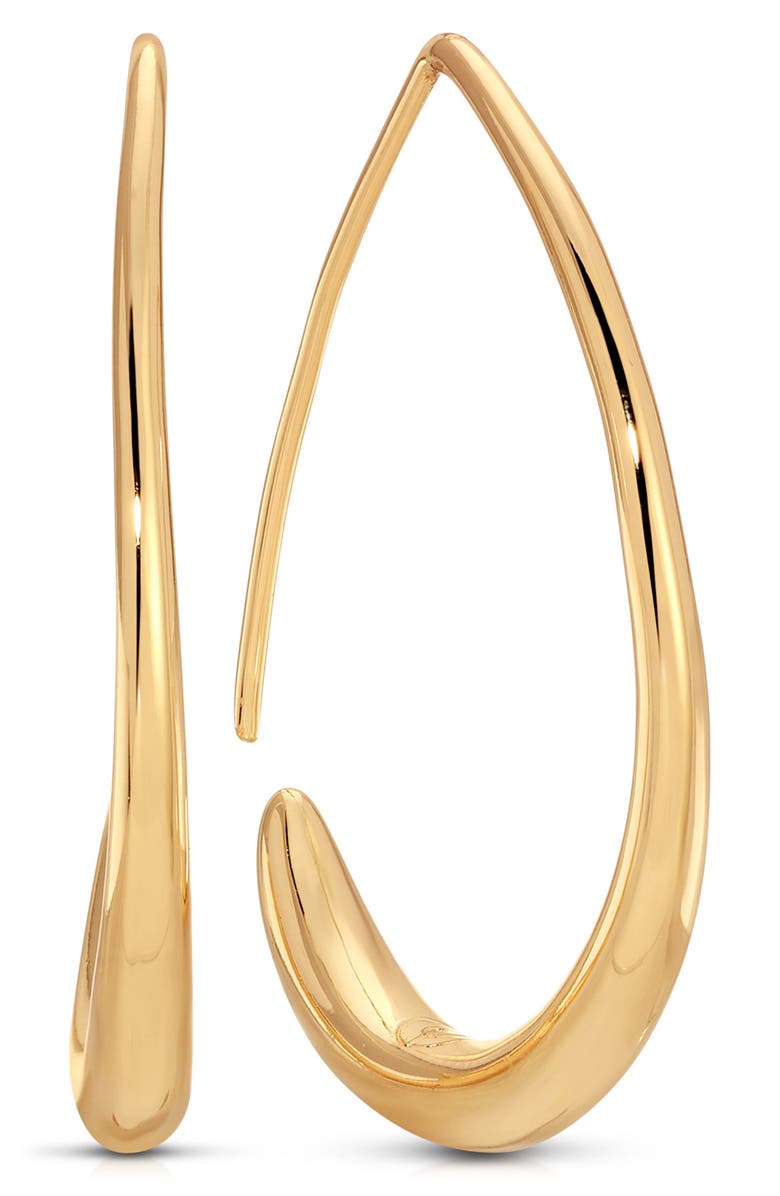 Ettika Simple Threader Hoop Earrings, Main, color, Gold