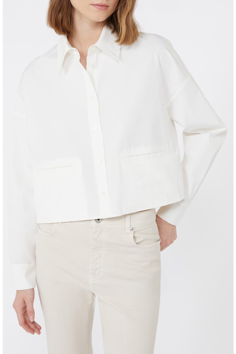 Svago Boxy Cotton Button-Up Shirt, Alternate, color, WHITE
