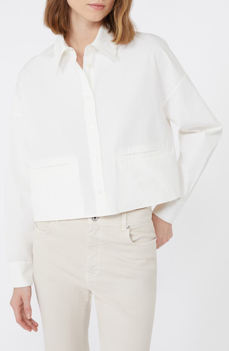 Weekend Max Mara Svago Boxy Cotton Button-Up Shirt, Alternate, color, White