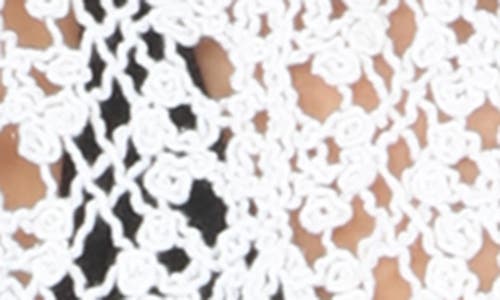 Rain And Rose Crochet Longline Duster Cardigan In White
