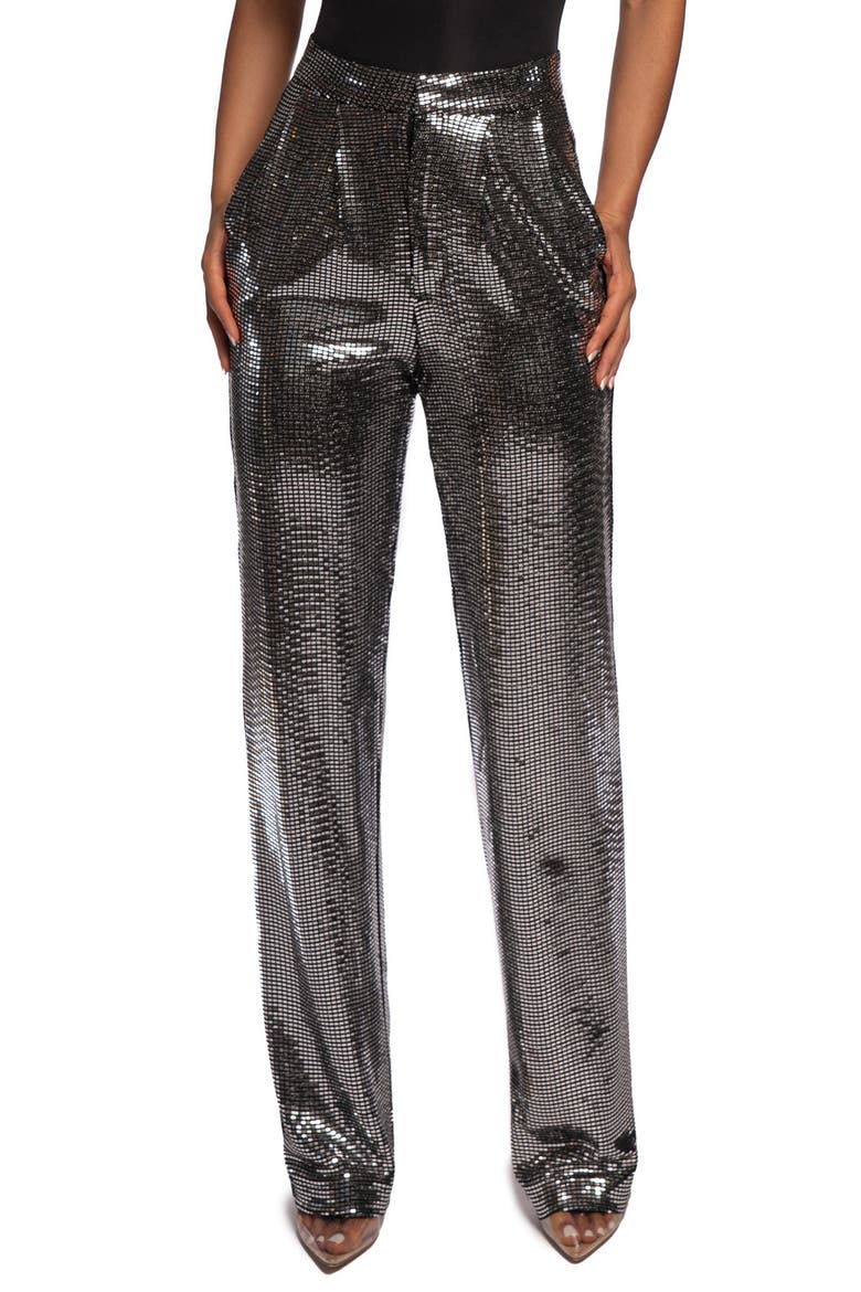 Sequin Wide Leg Pants, Alternate, color, SILVER