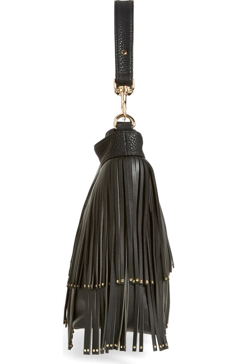 Deux Lux 'Mae' Faux Leather Fringe Hobo, Alternate, color,