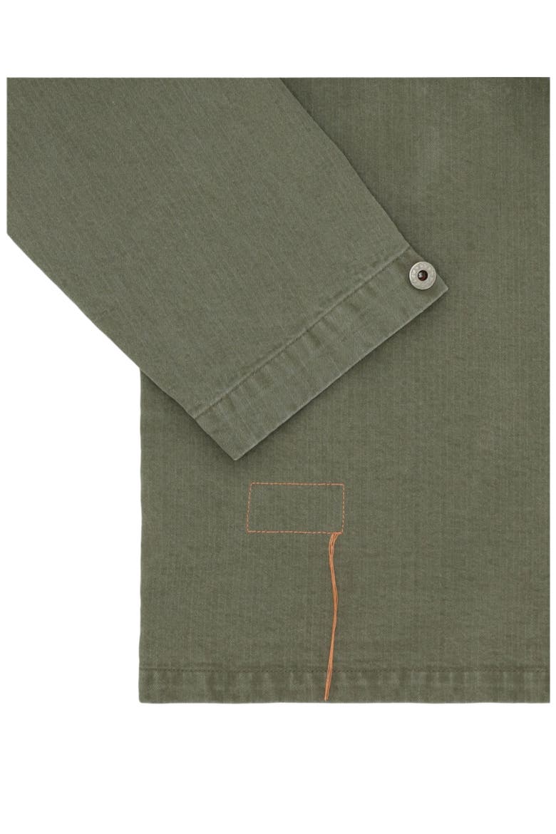 Newfrog Japan Herringbone Cotton Overshirt, Alternate, color, GREEN