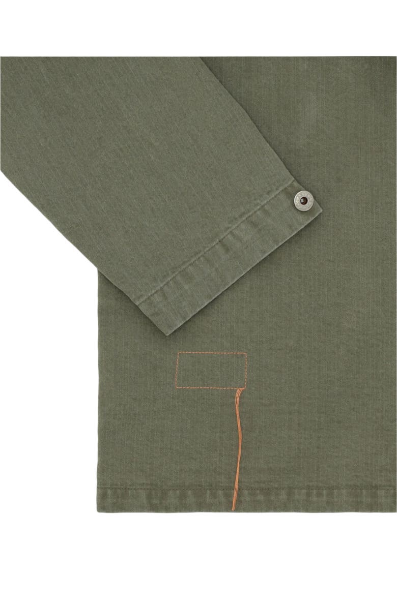 Fortela Newfrog Japan Herringbone Cotton Overshirt, Alternate, color, Green