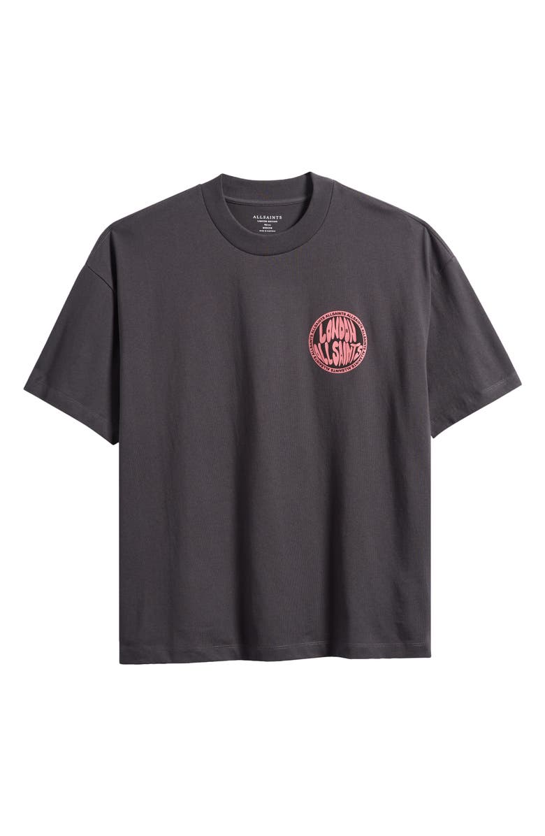 AllSaints London Cotton Graphic T-Shirt, Alternate, color, Washed Black