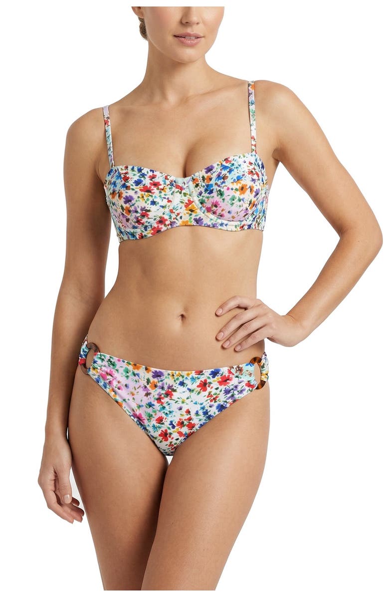 Change of Scenery Camilla Ring Trim Lowrise Hipster Bikini Bottom, Alternate, color, Wildflower Patch
