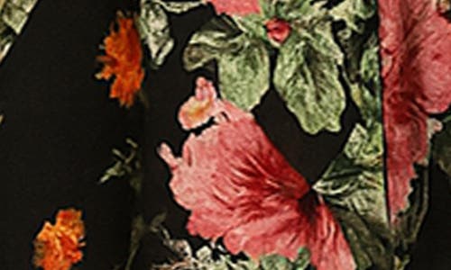 Zunie Kids' Floral Chiffon Dress In Black