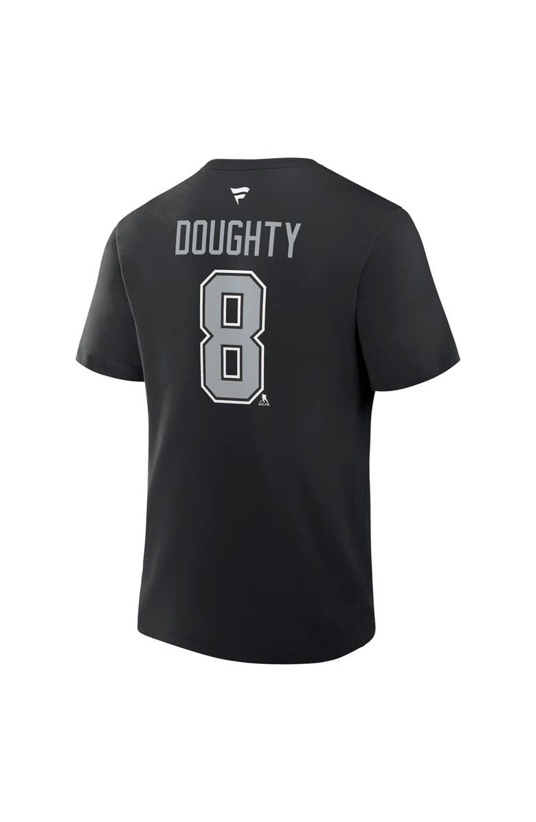 FANATICS Men's Fanatics Drew Doughty Black Los Angeles Kings Authentic Stack Name & Number T-Shirt, Alternate, color, Black