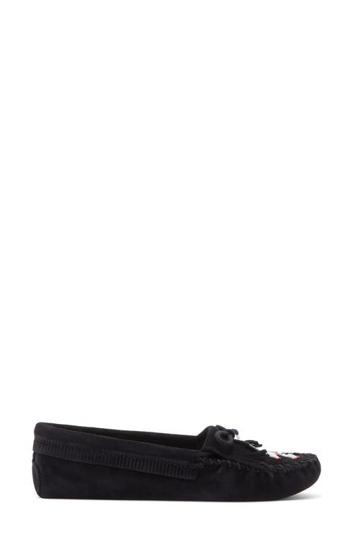 Minnetonka Thunderbird Soft Sole Slipper In Black