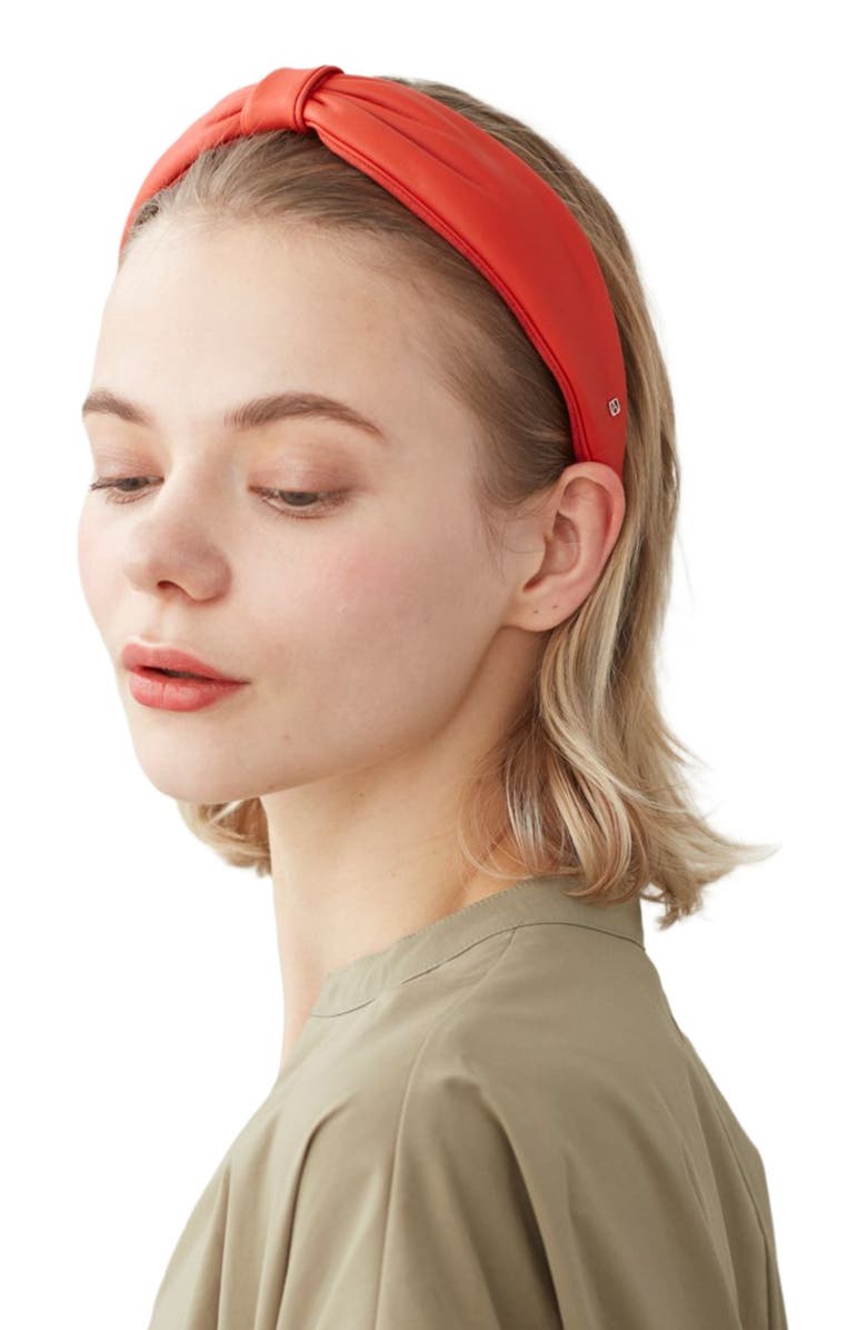 Alexandre de Paris Leather headband, Alternate, color, Red