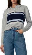 Joe's Stripe Cashmere Polo Sweater