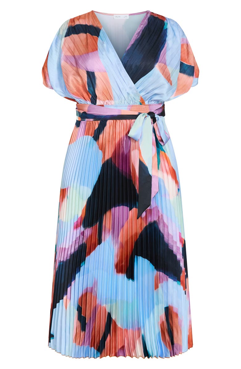 City Chic Hailey Abstract Print Midi Dress, Alternate, color, Aspect