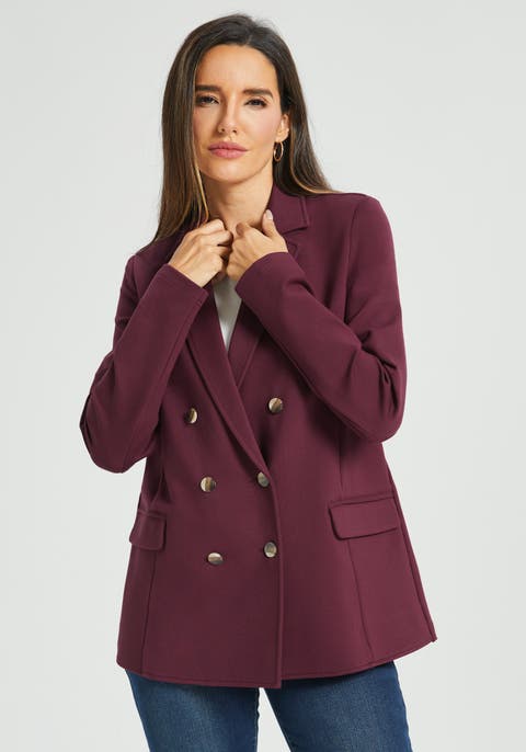 Double Breasted Blazer Stretch Ponte