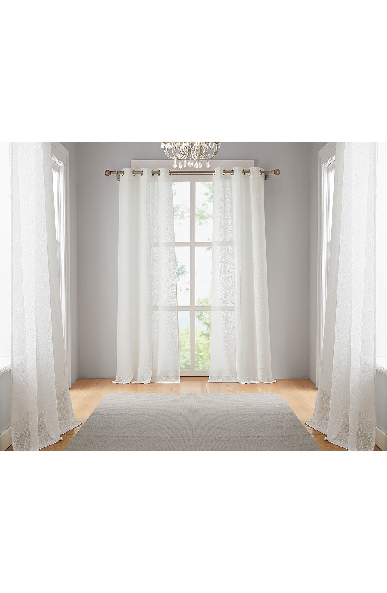 DAINTY HOME Set of 4 Sheer Curtain Panels
