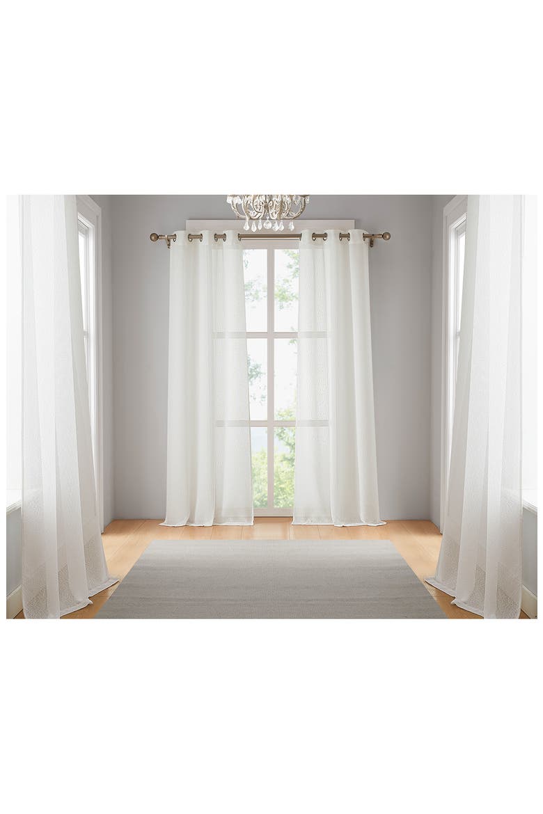 Set of 4 Sheer Curtain Panels, Main, color, WHITE