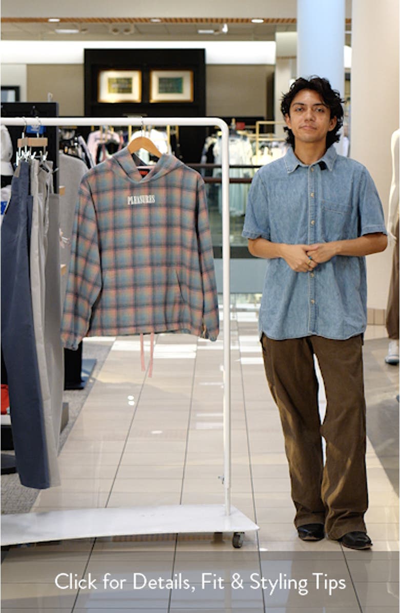 Sender Oversize Ombré Check Cotton Flannel Hoodie, sales video thumbnail