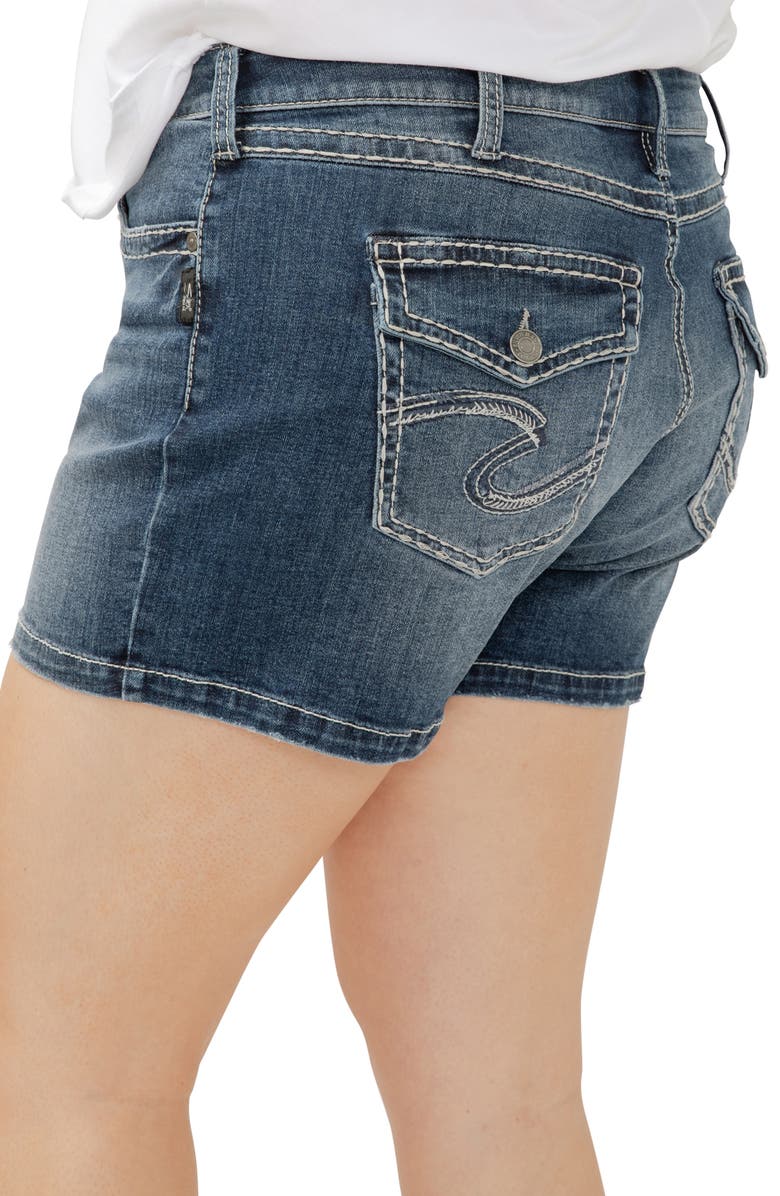 Silver Jeans Co. Suki Curvy Mid Rise Denim Shorts, Alternate, color,