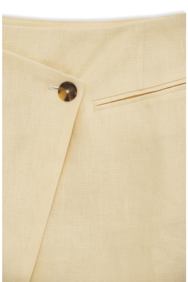 Natalia Linen Wrap Miniskirt, Alternate, color, LIGHT YELLOW LINEN