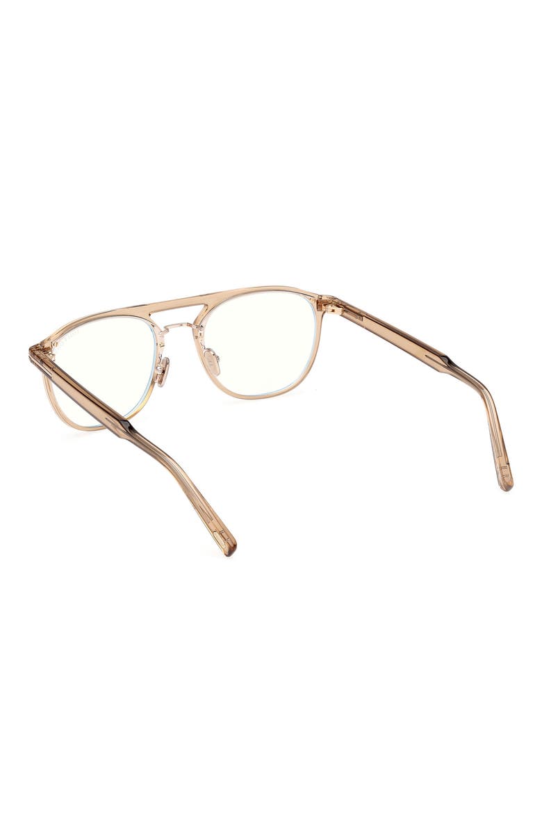 52mm Pilot Blue Light Blocking Glasses, Alternate, color, CHAMPAGNE / T LOGO