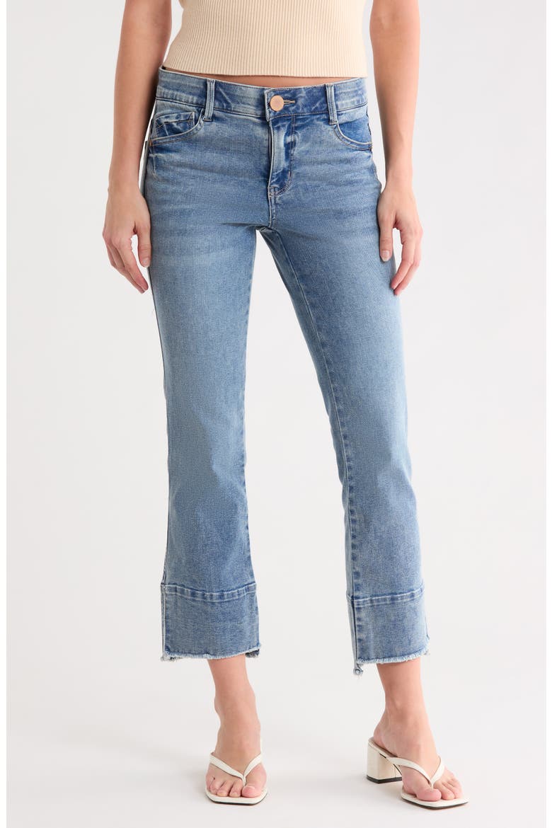 Kick Flare Step Hem Jeans, Main, color, MID BLUE ARTISINAL