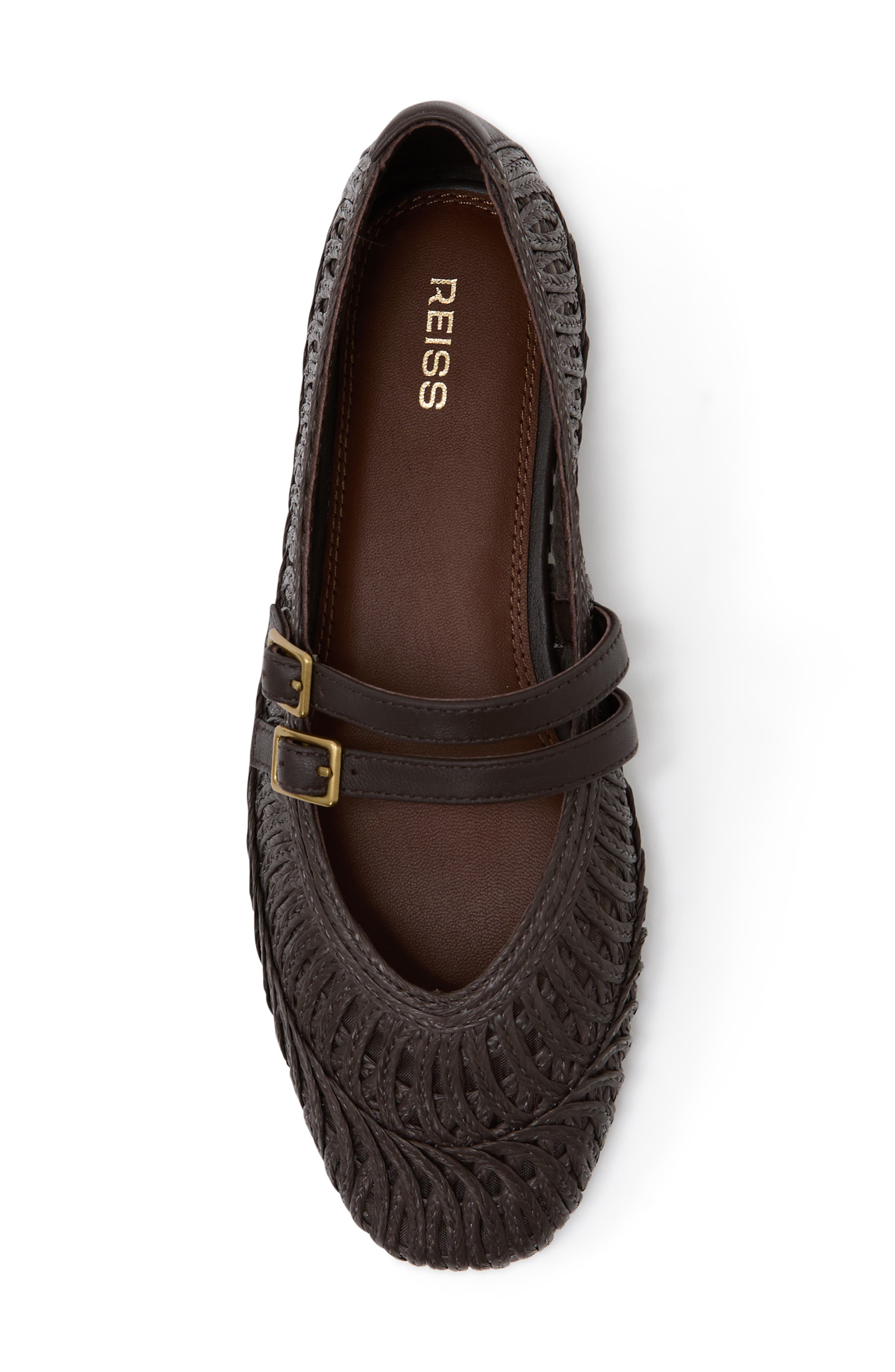 Reiss Elizabeth Mary Jane Flat, Alternate, color, Chocolate