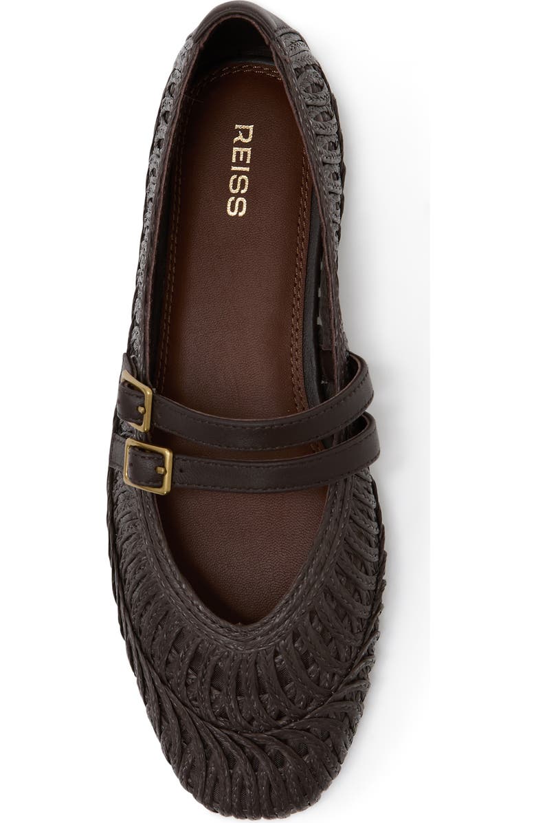 Reiss Elizabeth Mary Jane Flat, Alternate, color, Chocolate