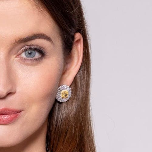 Anna Zuckerman La Maya Diamond Crystalline Earrings In Canary Yellow Crystalline