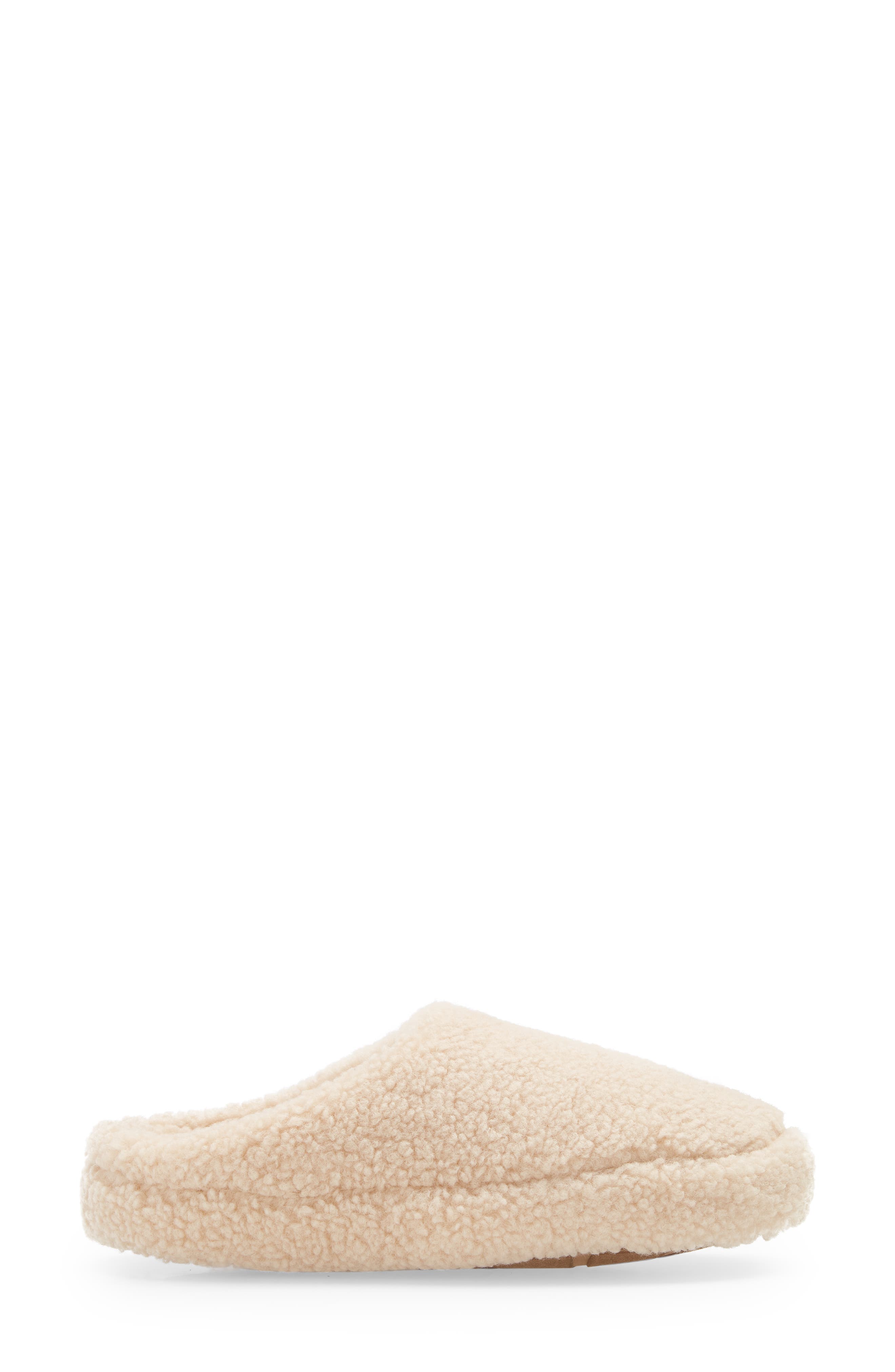 Faux Shearling Scuff Slippers, Alternate, color, LINEN