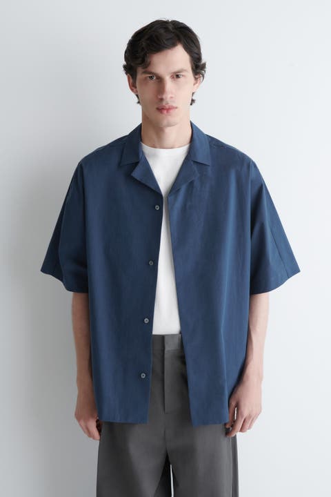 Embroidered Camp-collar Pima Cotton Shirt
