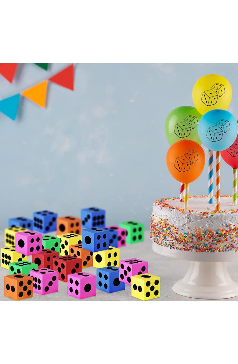 ArtCreativity Foam Dice 24 Pack 1.5 Inch Colorful 6 Sided Dice, Alternate, color, Multicolored