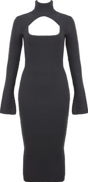 HOUSE OF CB Meliora Long Sleeve Ribbed Body-Con Dress with Bolero