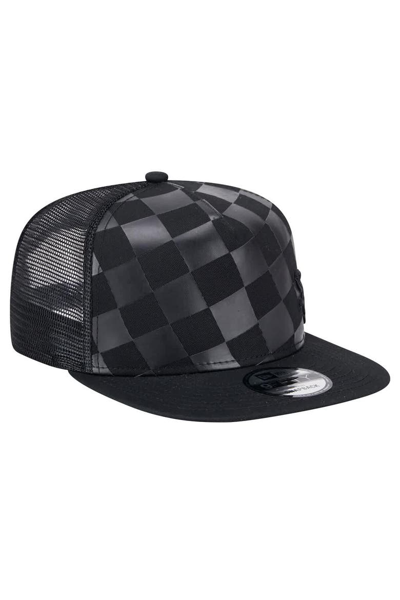 Men's New Era Black Chicago White Sox Score Check 9FIFTY A-Frame Trucker Snapback Hat, Alternate, color, Black