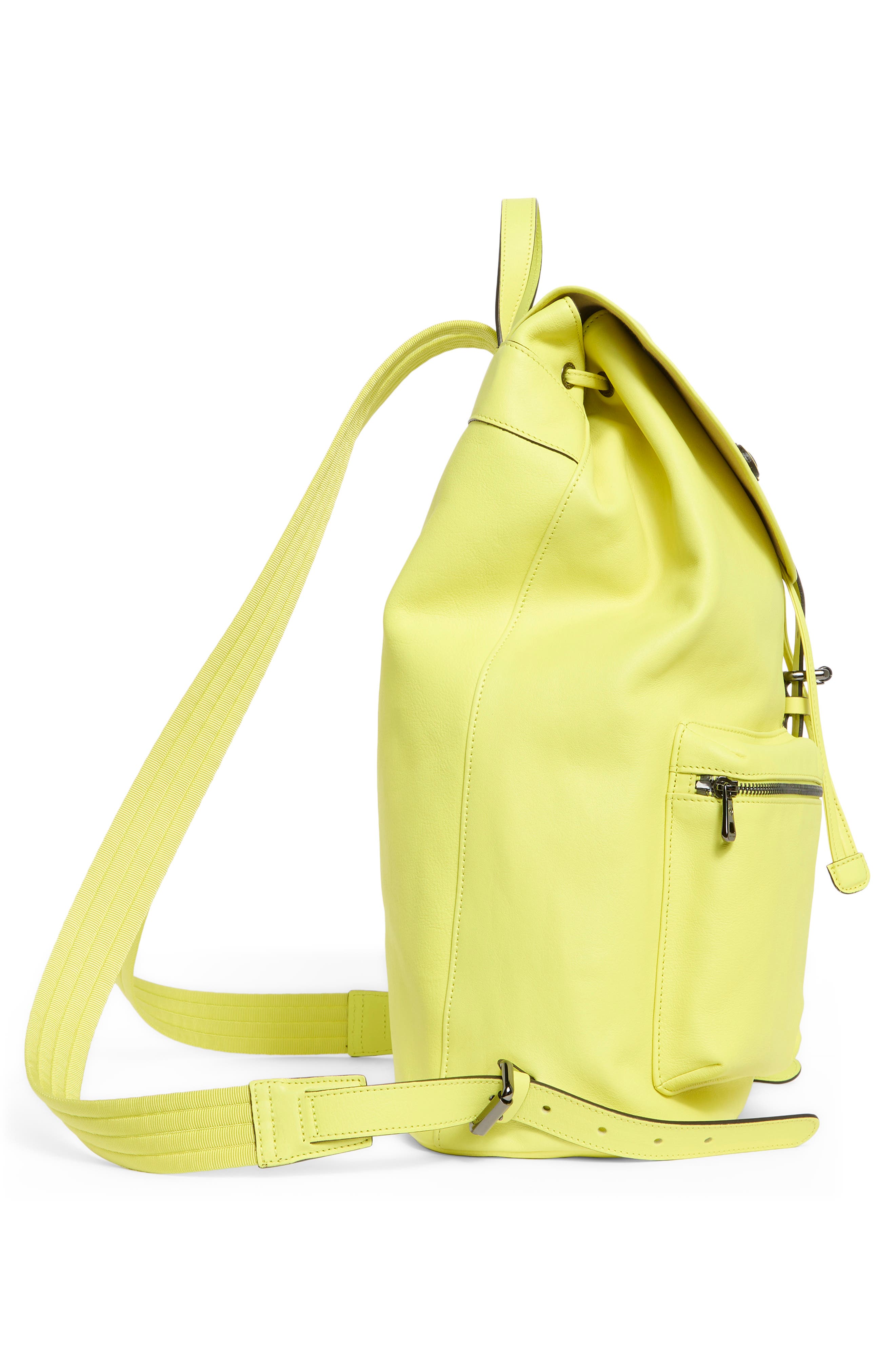 Longchamp 3D Leather Backpack, Alternate, color, Neon