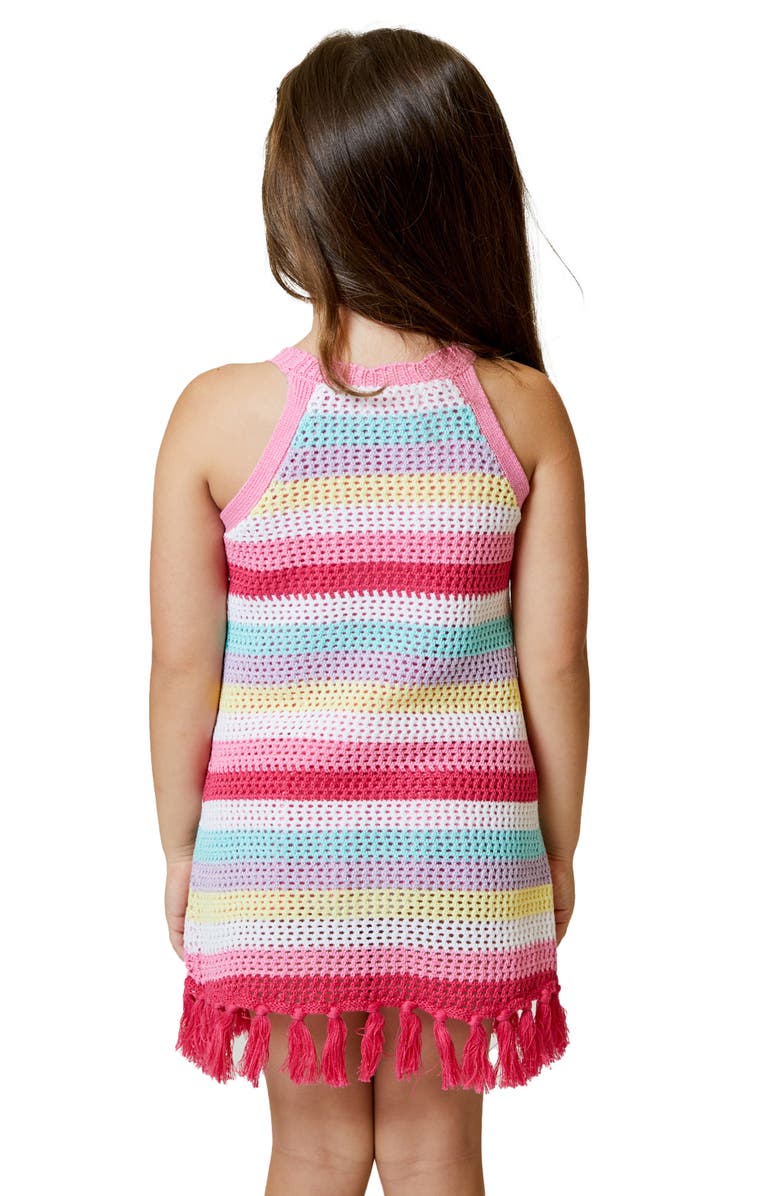 Design History Kids' Stripe Open Knit Dress, Alternate, color, 