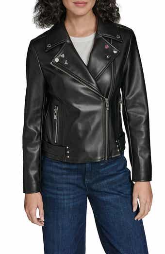 KARL LAGERFELD Moto Jacket With Charm Studs