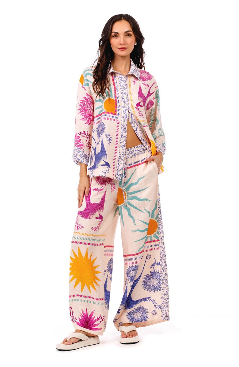 Agua Bendita Janis Alina Wide Leg Cover-Up Pants, Alternate, color, Multicolor