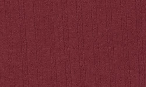 Elodie Pointelle Stitch Button-up Top In Burgundy