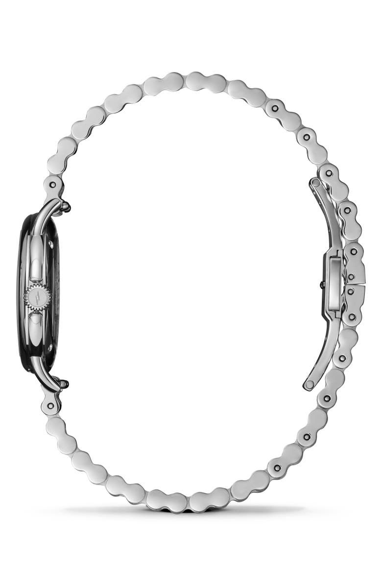Shinola Runabout Mother-of-Pearl & Diamond Bracelet Watch, 25mm, Alternate, color, White/Mother Of Pearl