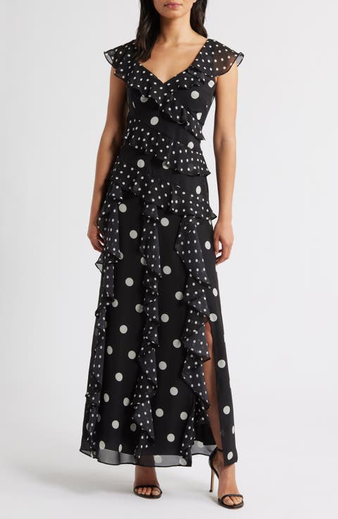 Mixed Polka Dot Maxi Dress