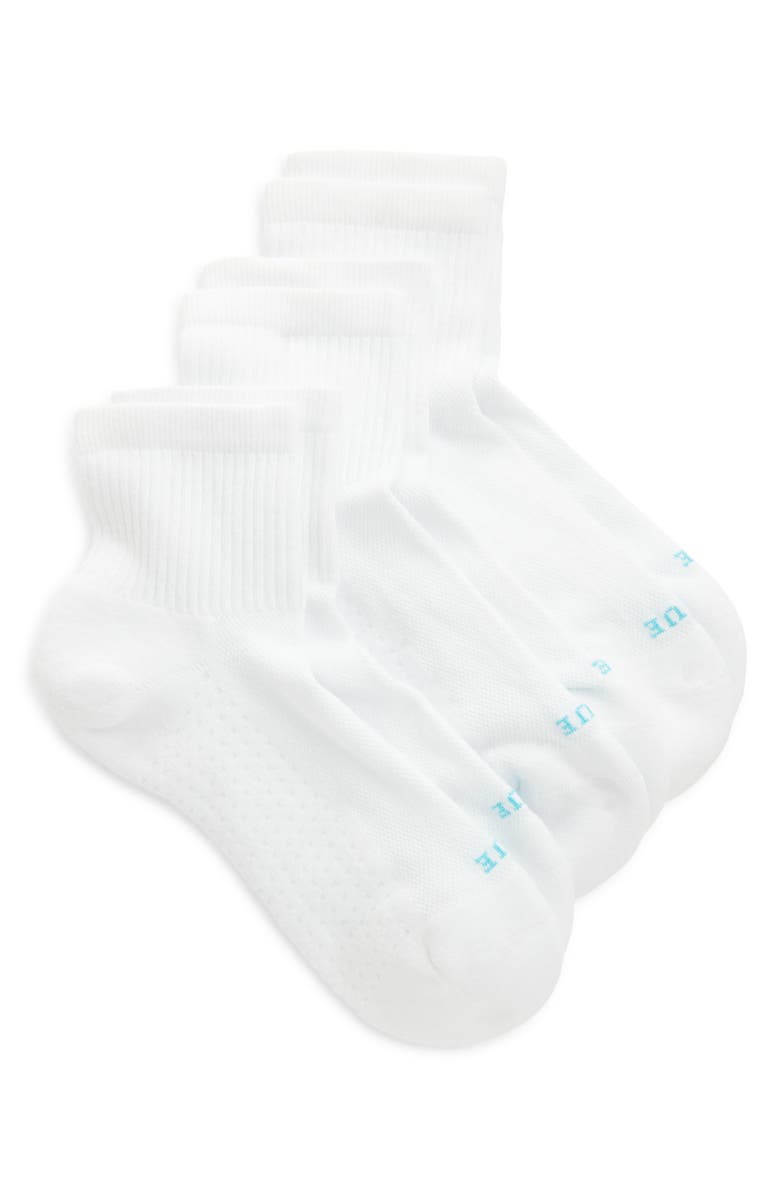 Hue Air Cushion 3-Pack Mini Crew Socks, Main, color, White
