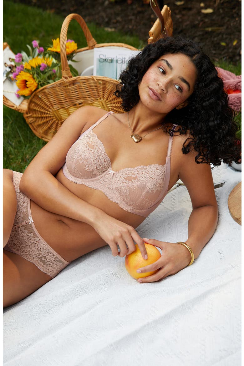 Captivate Full Coverage Unlined Lace Bra, Alternate, color, Romance
