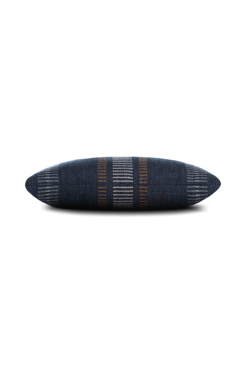 Journey Indoor & Outdoor Woven Accent Pillow, Alternate, color, Indigo